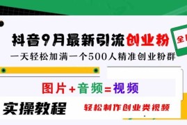 热门项目抖音9月最新引流创业粉，轻松制作创业类视频，一天轻松加满一个500人精准创业粉群【揭秘】09-26冒泡网